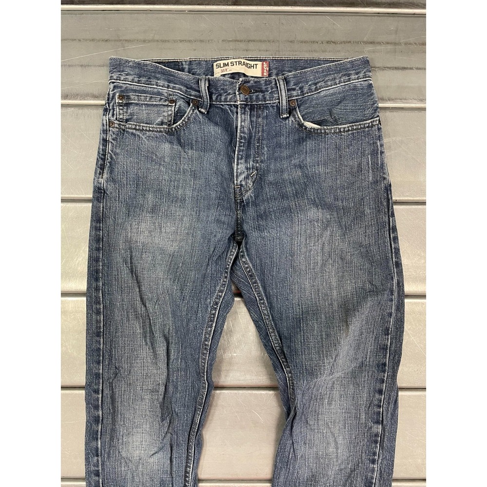 VTG Levis 514 Jeans Mens 31X32 Blue Medium Wash Denim Slim Straight 100% Cotton - Picture 2 of 16